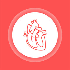 Anatomy cardiovascular system color button icon.
