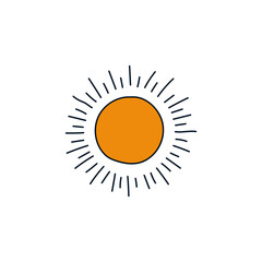 Sun, sunlight icon in color icon, isolated on white background 