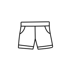 Boxer pants icon in flat black line style, isolated on white background 