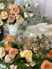 bouquet of roses on the table
