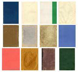 Fototapeta premium Paper and textile textures set. Blank retro pages and old book covers. Rough faded canvas surface. Perfect for background and vintage style design. Empty place for text.