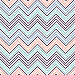 Striped Chevron Seamless Pattern. Abstract Zigzag Wallpaper. Pastel colors Vector Background.