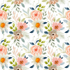 delicate floral watercolor seamless pattern