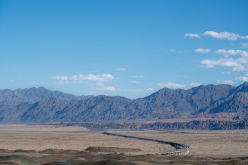 Desert and Railway, road construction.