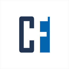 creative simple logo design initial CF