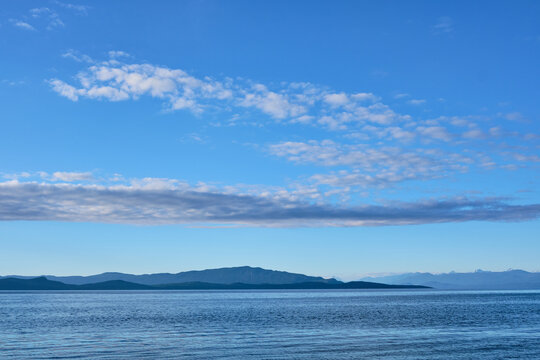 Texada and Lasqueti Islands and mainland BC from Rathtrevor Beach