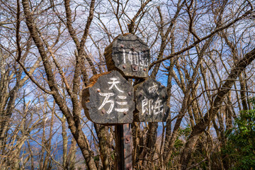 静岡県の天城山の紅葉の季節の登山道 Mt. Amagi Mountain Trail in Shizuoka Prefecture during the Fall Foliage Season