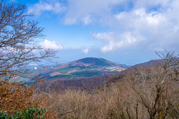 静岡県の天城山の紅葉の季節の登山道 Mt. Amagi Mountain Trail in Shizuoka Prefecture during the Fall Foliage Season