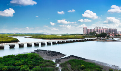 Fototapeta na wymiar Luoyang Bridge scenic spot, Quanzhou City, Fujian Province, China