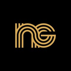 Letter NG logo creative modern monogram, many lines smooth geometric logo initials