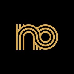 Obraz premium Letter NO logo creative modern monogram, many lines smooth geometric logo initials