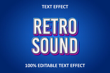 Obraz premium Retro Fancy Music Editable Text Effect Blue Pink