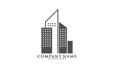 Office building illustration modern logo vector