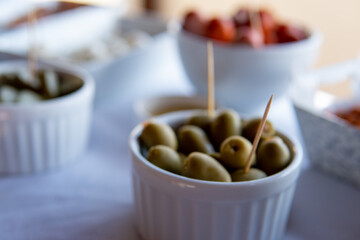 green olives in a bowl