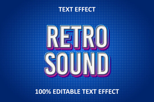 Retro Fancy Music Editable Text Effect Blue Pink