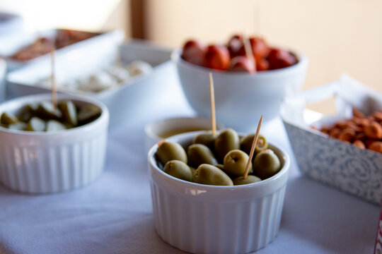 green olives in a bowl