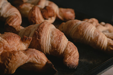 raw puff pastry croissants for the oven