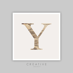 Vector font depressed retro alphabet. light wood texture.