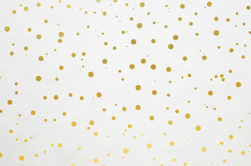 White washi paper with gold snowy sky landscape pattern. Japanese traditional craftsman's handmade paper texture background