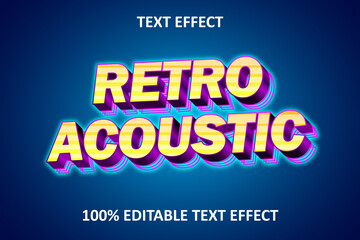 Retro Acoustic Editable Text Effect Yellow Pink Blue