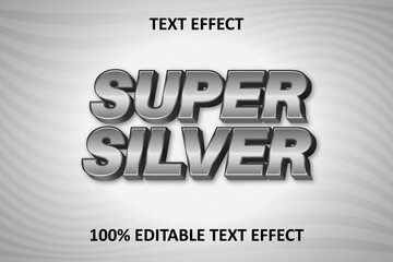 Super Silver Editable Text Effect Silver