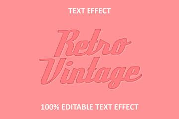 Retro Vintage Editable Text Effect Red Pink