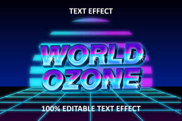 Retro Light Editable Text Effect World Ozone