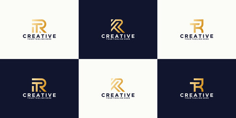 Fototapeta premium set of monogram letter R template design