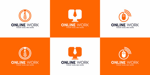 Fototapeta na wymiar creative logo collection online work logo design symbol