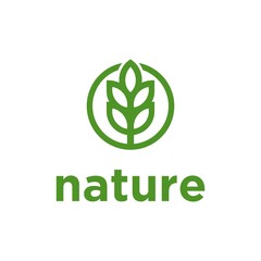 Wheat hope plant nature logo vector minimalist modern