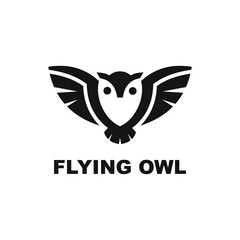 Flying Bird Owl Vector Logo design