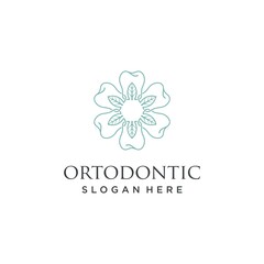 Dental Flower hexagon logo design