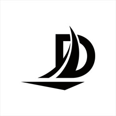 creative simple logo design initial D sail