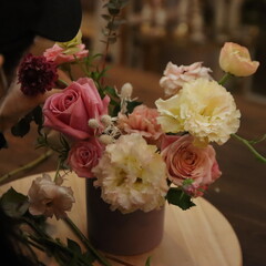 bouquet of roses in vase