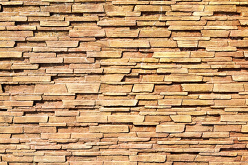 Background from a wall of bricks poured with water