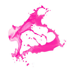 pink paint splash isolated on white background, paint splash isolated.