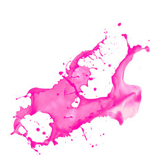 pink paint splash isolated on white background, paint splash isolated.