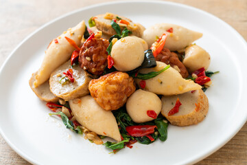 Spicy stir fried fish balls