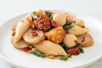 Spicy stir fried fish balls