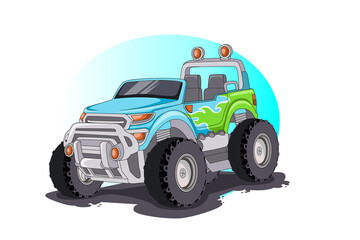 monster truck car illustration vecto