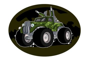 police truck monster car illustration vector © inferno_studio3