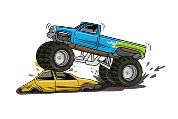 monster truck a car illustration vector © inferno_studio3