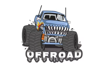 Fototapeten monster truck car illustration off-road © inferno_studio3