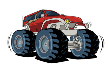 the big monster truck illustration vector