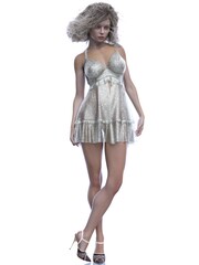 3D rendering illustration of a walking girl