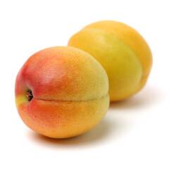 Fresh apricot fruits isolated on white background