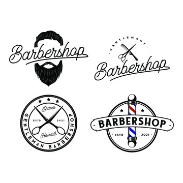 barbershop logo, icon and vector
