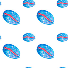 Watercolor corals. Seamless pattern with the underwater world sea animals.Paper Watercolor Blue Pattern.Splashy Seashell,Jellyfish,Fairy mermaids.