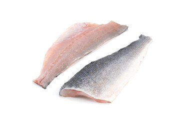Lubina lomo limpio fondo blanco