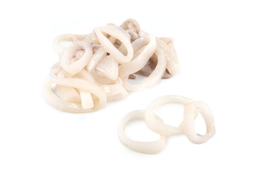 Calamar limpio y cortado